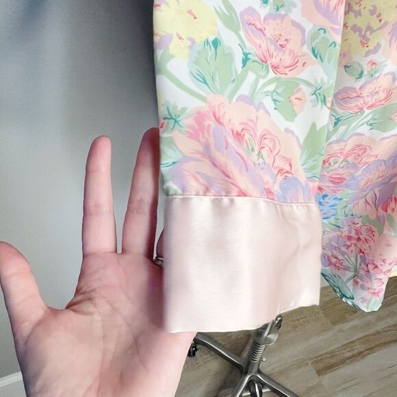 Vintage 90s Gold Label Victorias Secret Floral Robe nightgown Size S Pink - Picture 6 of 8